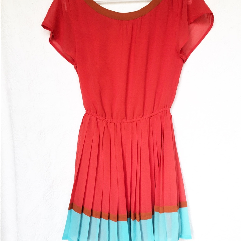 Orange and turquoise XXI dress. Sz Small
